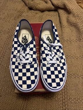 🔥VANS PRIMARY CHECK TRUE BLUE OG LOW TOP SHOES NEW IN BOX
